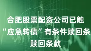 合肥股票配资公司已触发“应急转债”有条件赎回条款